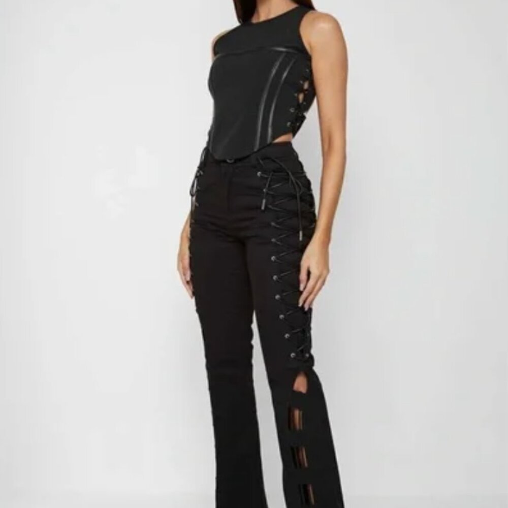 Maniere De voir Fit & Flare Trouser Silhouette sz US 2